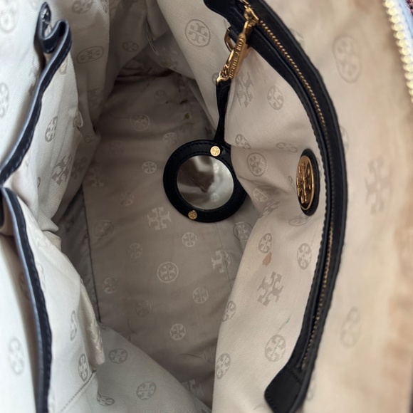 Tory Burch Robinson Black Saffiano Leather Domed Satchel Bag - Picture 3 of 6